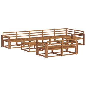 vidaXL Ulkosohvakokoelma 9 pcs Luonnollinen Tihe&auml; akasiapuu