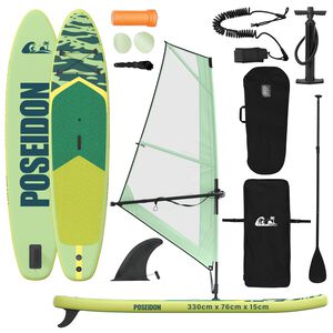 vidaXL Ilmat&auml;ytteinen SUP-lauta purjeella POSEIDON 330 x 76 x 15 cm