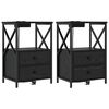 vidaXL Y&ouml;p&ouml;yt&auml;kaappi 2 pcs Musta tammi. 40 x 31 x 60 cm Tekninen puu
