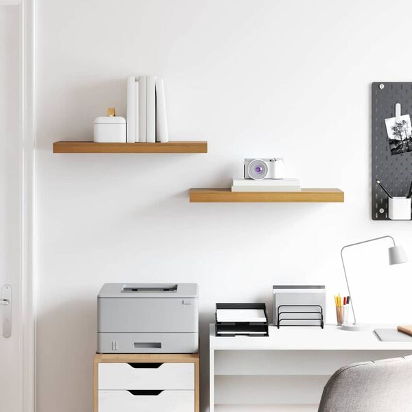 vidaXL Sein&auml;hylly 2 pcs Ruskea 50 x 23 x 4 cm Tekninen puu