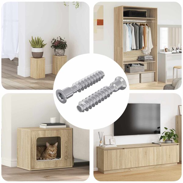 vidaXL P&auml;&auml;tykkisarja 2 pcs Hopea M7 x 40 mm Ter&auml;s