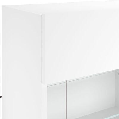 vidaXL TV-seinäkaappi LED-valoilla valkoinen 98,5x30x60,5 cm