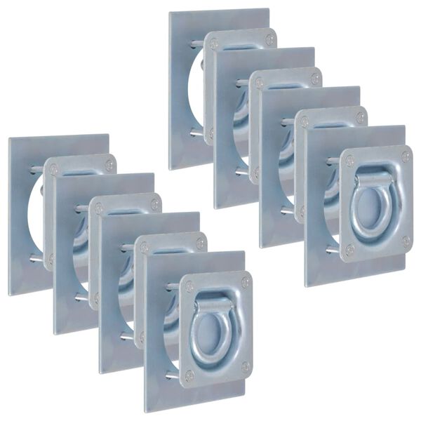 vidaXL Kiinnitysrenkaat Per&auml;k&auml;rryyn 8 kpl Galvanoitu Ter&auml;s 2000 kg