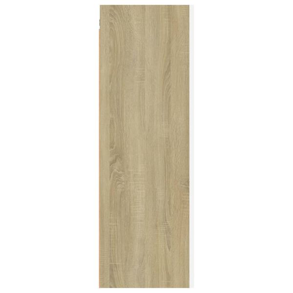 vidaXL TV-taso valkoinen ja Sonoma-tammi 30,5x30x90 cm tekninen puu