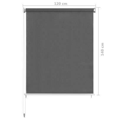 vidaXL Rullaverho ulkotiloihin 120x140 cm antrasiitti
