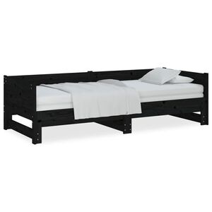 vidaXL Sohvas&auml;nky ulosvedett&auml;v&auml; musta t&auml;ysi m&auml;nty 2x (90x200) cm