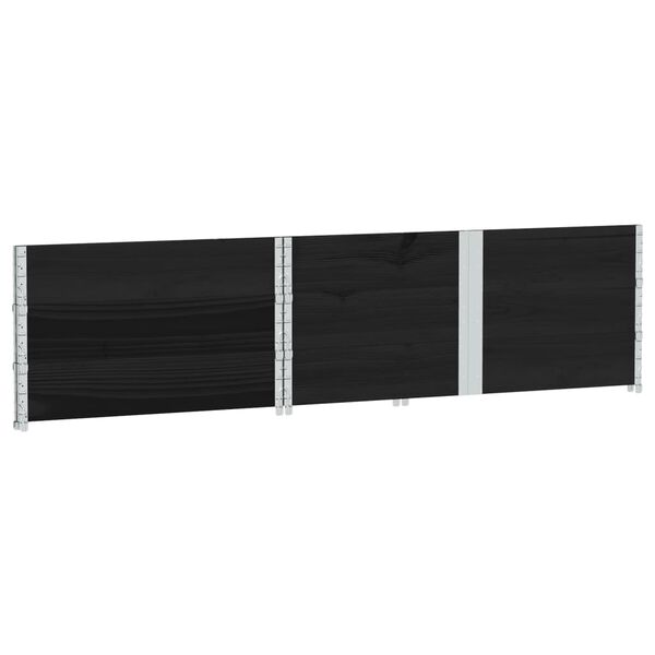 vidaXL Kuormalavan reunukset 3 kpl musta 150x100 cm täysi mänty