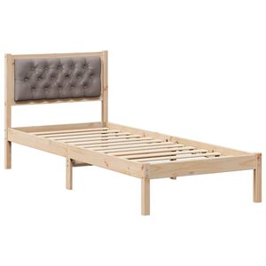 vidaXL S&auml;ngyn runko Harmaanruskea 3FT Single Massiivinen m&auml;nty