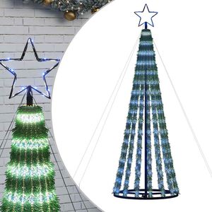 vidaXL LED joulukuusi 275 sinist&auml; LED-valoa 180 cm
