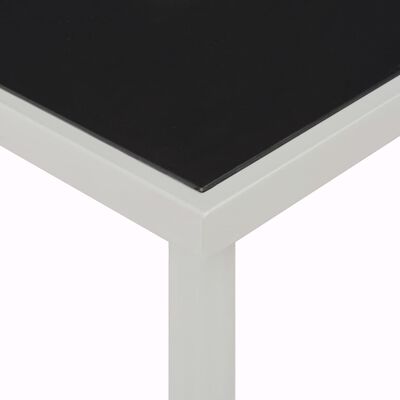 vidaXL Puutarhapöytä musta 220x90x74,5 cm teräs