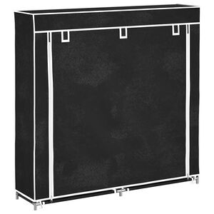 vidaXL Kankainen kenk&auml;kaappi ovella 115 x 28 x 110 cm musta