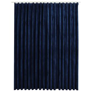 vidaXL Pimennysverho koukuilla sametti tummansininen 290x245 cm