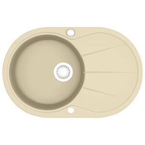 vidaXL Keitti&ouml;n pesuallas graniitti ovaali beige