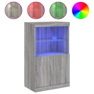 vidaXL Senkki LED-valoilla harmaa Sonoma 60,5x37x100 cm
