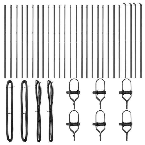 vidaXL Aitalatu Muut 26 pcs Harmaa 3,2 x 3,2 x 190 cm Teräs