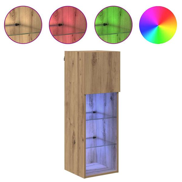 vidaXL Sein&auml;lle kiinnitett&auml;v&auml; TV-kaapisto Artisan tammi Tekninen puu