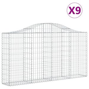 vidaXL Kaarevat kivikorit 9 kpl 200x30x100/120 cm galvanoitu rauta