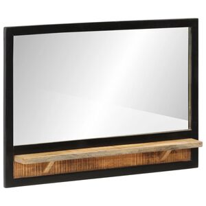 vidaXL Peili hyllyll&auml; 80x8x55 cm lasi ja t&auml;ysi mangopuu