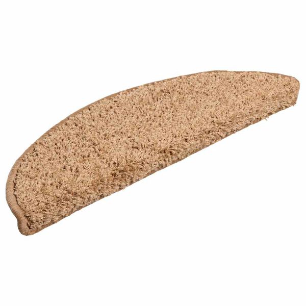 vidaXL Porrasmatot 15 kpl 56x17x3 cm Beige puolipy&ouml;re&auml;