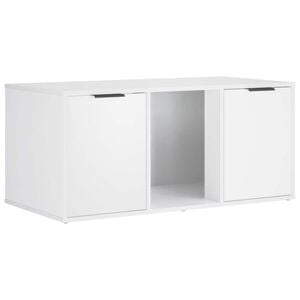 vidaXL Kissakotelo Huonekalu valkoinen 100 x 49 x 45 cm Tekninen puu