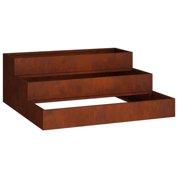 vidaXL Puutarha ruukku Ruosteinen 90 x 90 x 35 cm Kulunut Ter&auml;s