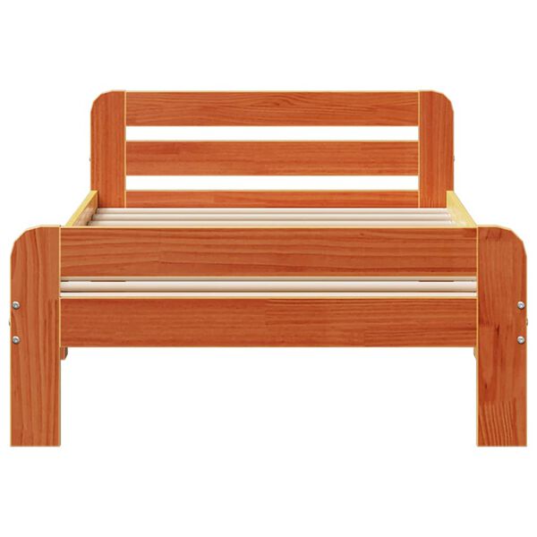 vidaXL S&auml;ngynrunko ilman patjaa vahanruskea 75x190 cm t&auml;ysi m&auml;nty