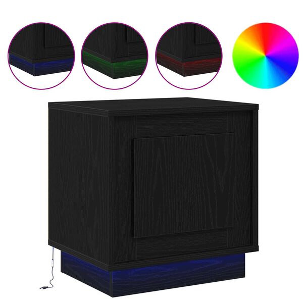 vidaXL Y&ouml;p&ouml;yt&auml;kaappi Musta 44 x 34,5 x 45 cm Tekninen puu