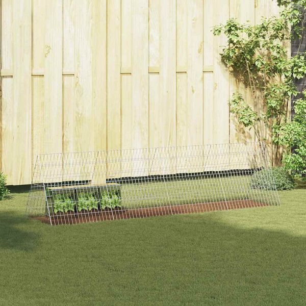 vidaXL Kaniinihäkki Hopea 650 x 55 x 55 cm Galvanoitu teräs