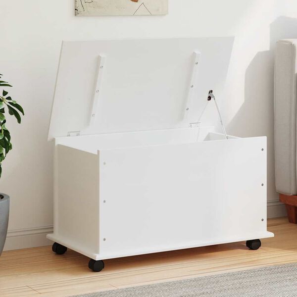 vidaXL Säilytysarkku pyörillä ALTA valkoinen 73x39,5x43 cm täysi mänty