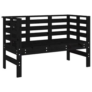 vidaXL Puutarhapenkki musta 111,5x53x71 cm t&auml;ysi m&auml;nty