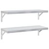 vidaXL Sein&auml;hyllyt 2 kpl 75x30 cm hopea ruostumaton ter&auml;s