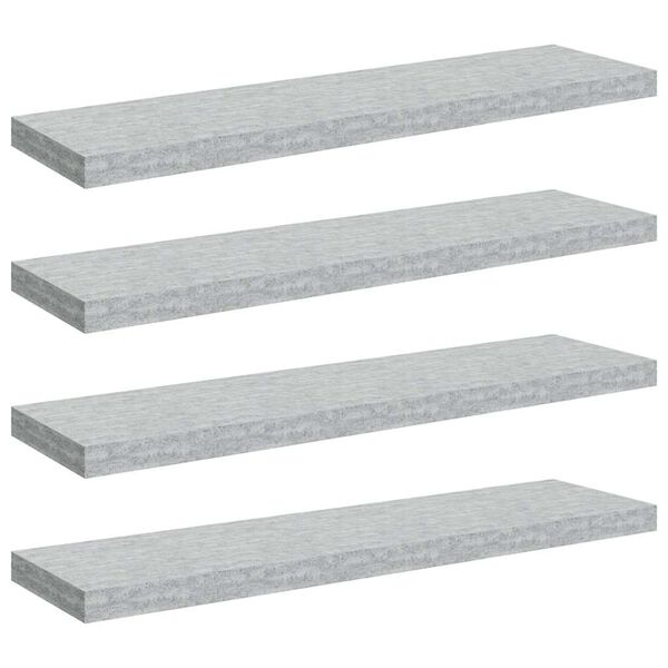 vidaXL Kelluvat seinähyllyt 4 kpl betoninharmaa 90x23,5x3,8 cm MDF