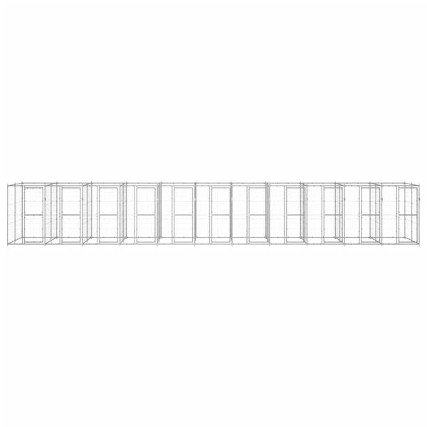 vidaXL Koiran ulkoh&auml;kki galvanoitu ter&auml;s 26,62 m&sup2;