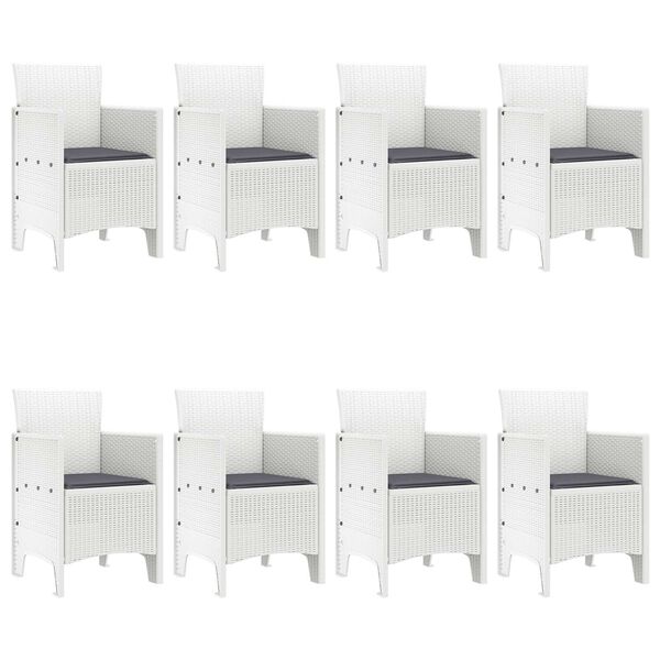 vidaXL Piharuokailu setti 9 pcs Valkoinen Polt-kivenn&auml;isruoho