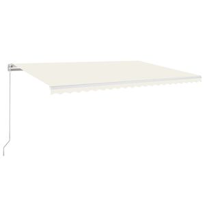 vidaXL Manuaalisesti sis&auml;&auml;nkelattava markiisi LED-valo 500x350cm kerma