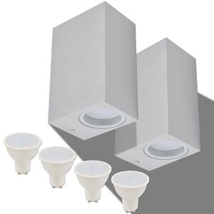 vidaXL LED-sein&auml;valaisimet ulkotiloihin 2 kpl Neli&ouml; Yl&ouml;s/alas