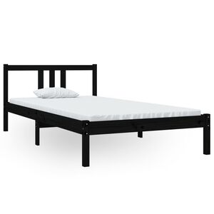 vidaXL S&auml;ngynrunko musta t&auml;ysi puu 100x200 cm
