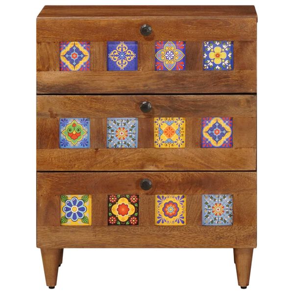 vidaXL Y&ouml;p&ouml;yt&auml;kaappi Ruskea 50 x 33 x 62 cm Kiinte&auml; mango puu