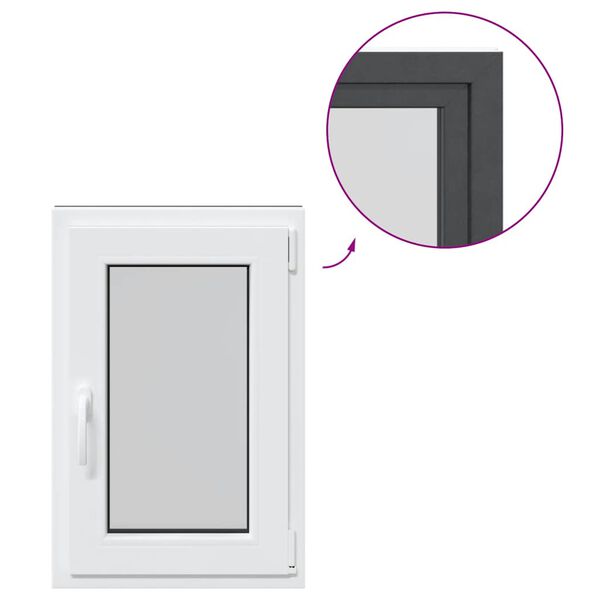 vidaXL Kellari-ikkuna "RISOR" 50x75 cm kallistus-/kääntymisovi DIN oikealle antrasiitti