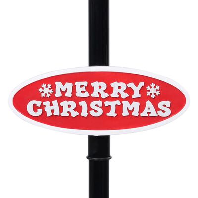 vidaXL Jouluinen katuvalaisin joulupukilla musta ja pun. 188 cm PVC