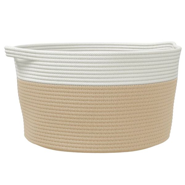 vidaXL Säilytyskori beige ja valkoinen Ø40x25 cm puuvilla