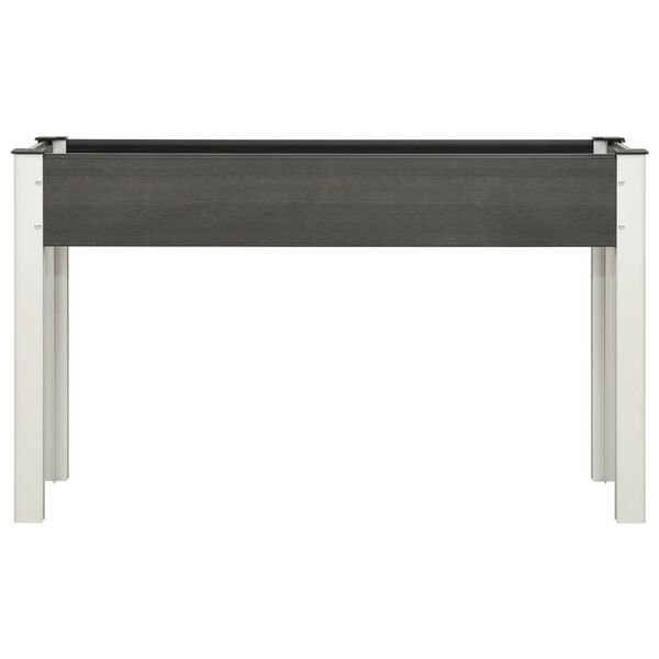 vidaXL Korotettu kukkalaatikko harmaa 120x40x75 cm WPC