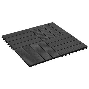 vidaXL Laudat 22 kpl Musta 30 x 30 cm WPC