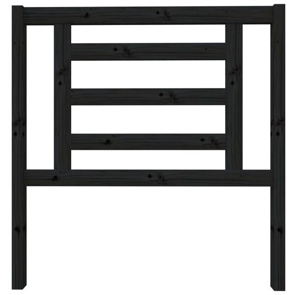 vidaXL Sängynpääty musta 96x4x100 cm täysi mänty