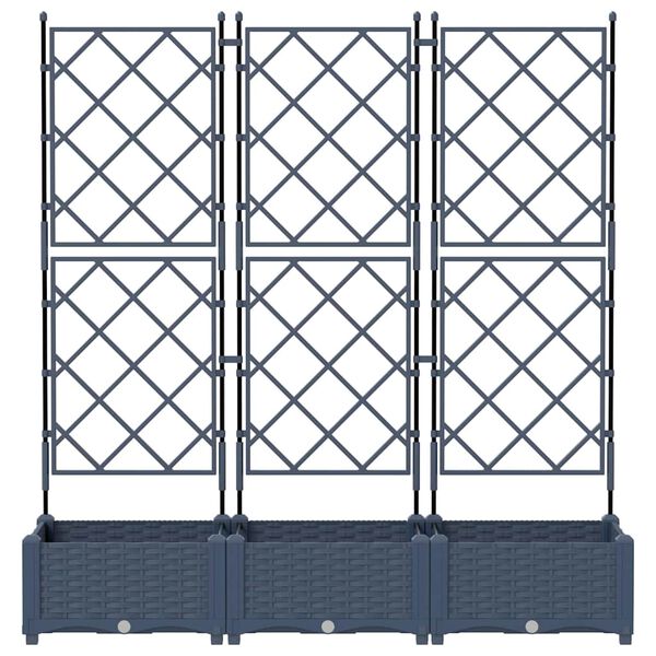 vidaXL Puutarha ruukku 3 pcs Harmaa 120 x 40 x 125,5 cm Ter&auml;s