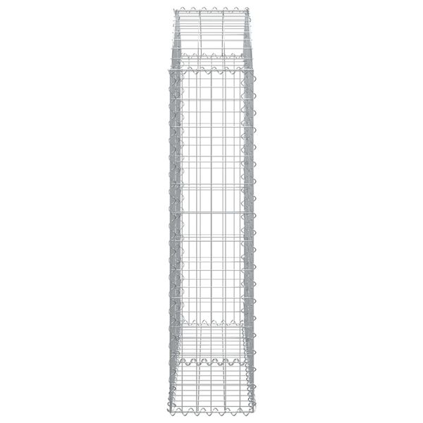 vidaXL Kaareva kivikori 100x30x120/140 cm galvanoitu rauta