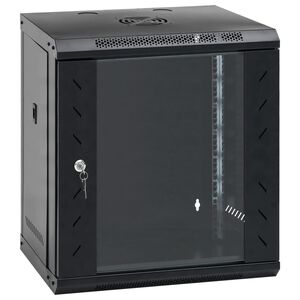 vidaXL 12U Sein&auml;kiinnitett&auml;v&auml; verkkolaitekaappi 19" IP20 53x40x60 cm