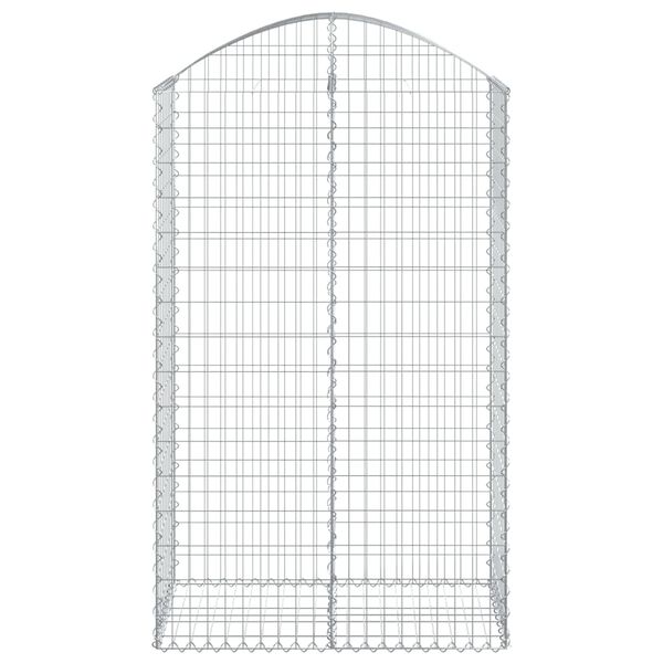 vidaXL Kaareva kivikori 100x50x160/180 cm galvanoitu rauta