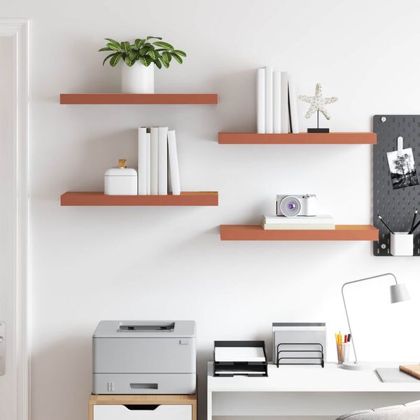 vidaXL Sein&auml;hylly 4 pcs Punainen 60 x 23 x 4 cm Tekninen puu