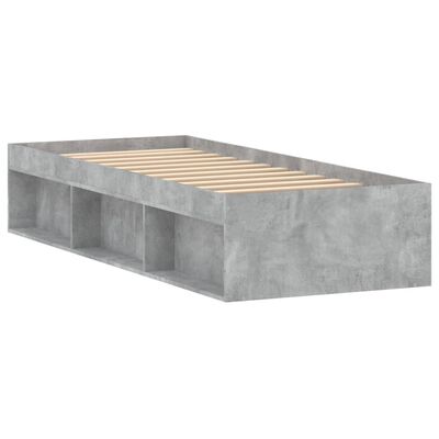 vidaXL Sängynrunko betoninharmaa 75x190 cm Small Single